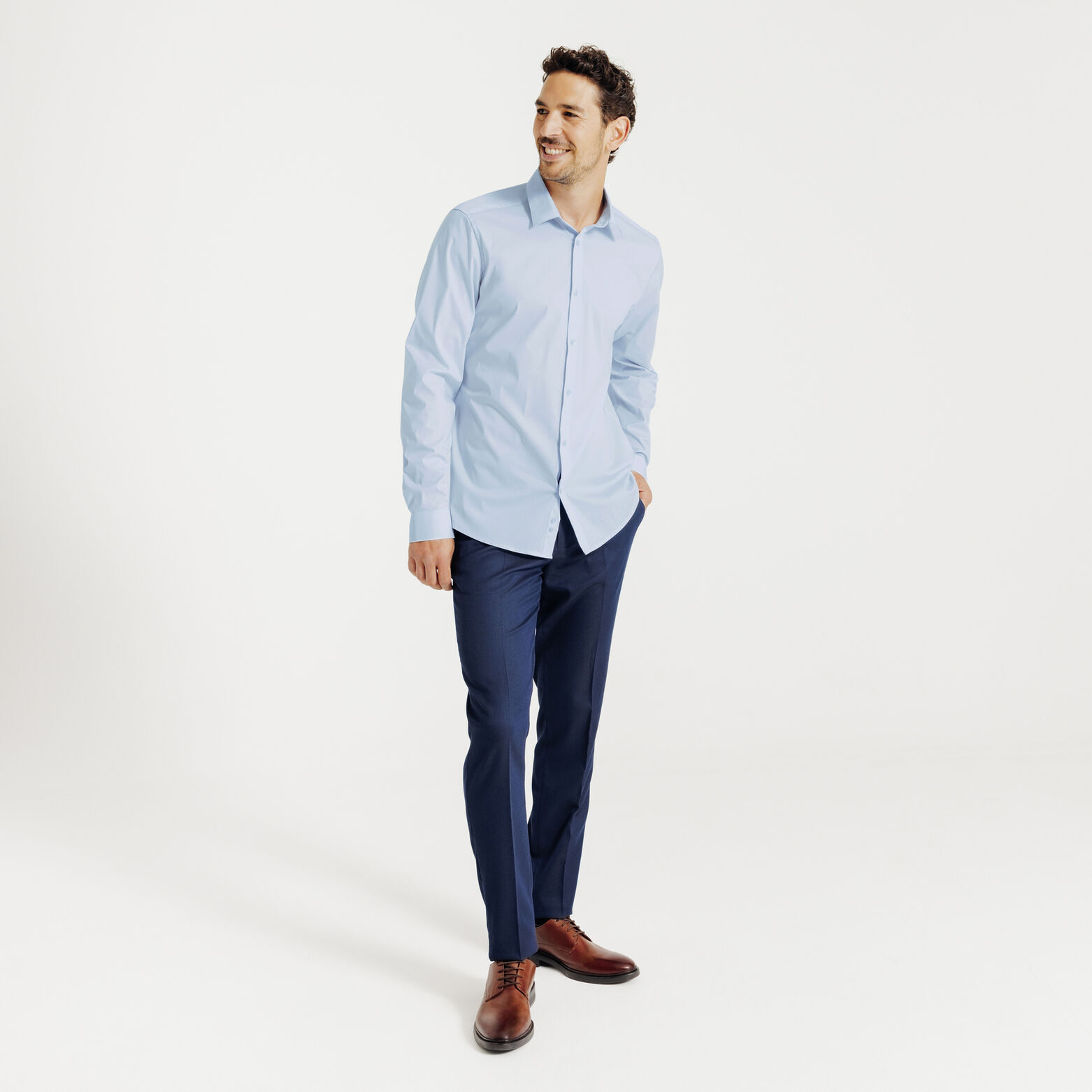 Chemise slim unie coton