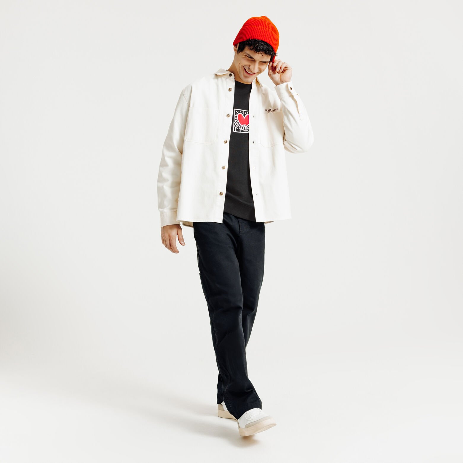 Sweat col rond imprim&eacute; licence Keith Haring