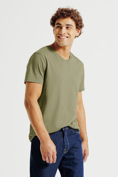 Tee shirt col V en coton