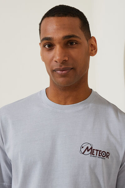 Tee shirt col rond imprim&eacute; poitrine en coton