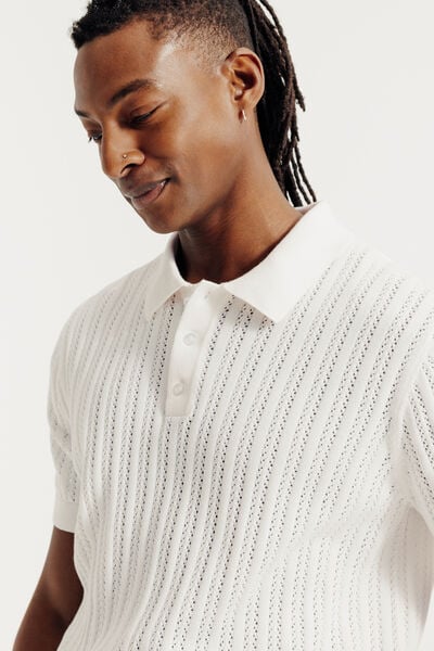 Polo en maille manches courtes jeux de points