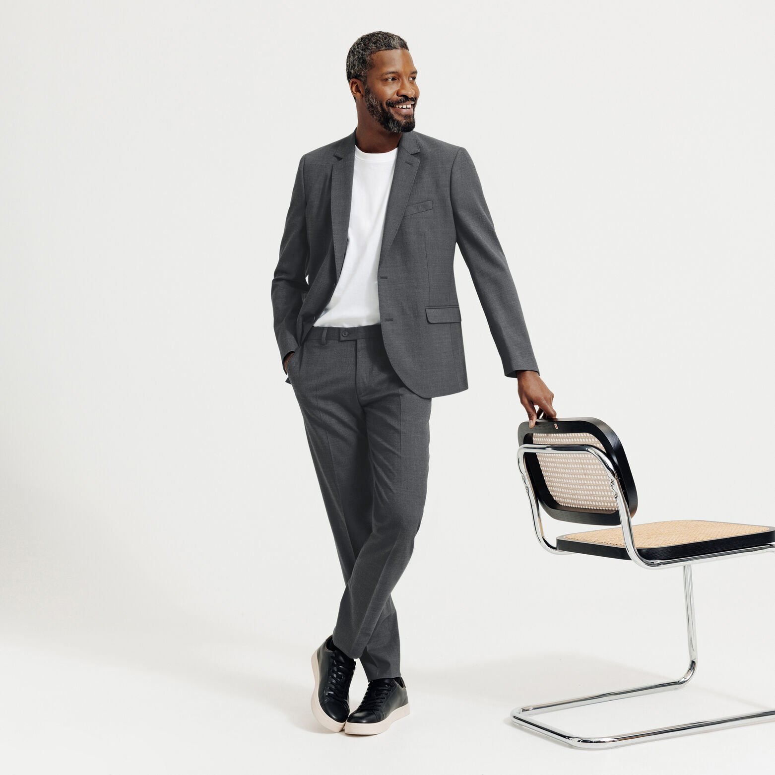 Costume 3 pi&egrave;ces slim bi-strech - Gris fonc&eacute;