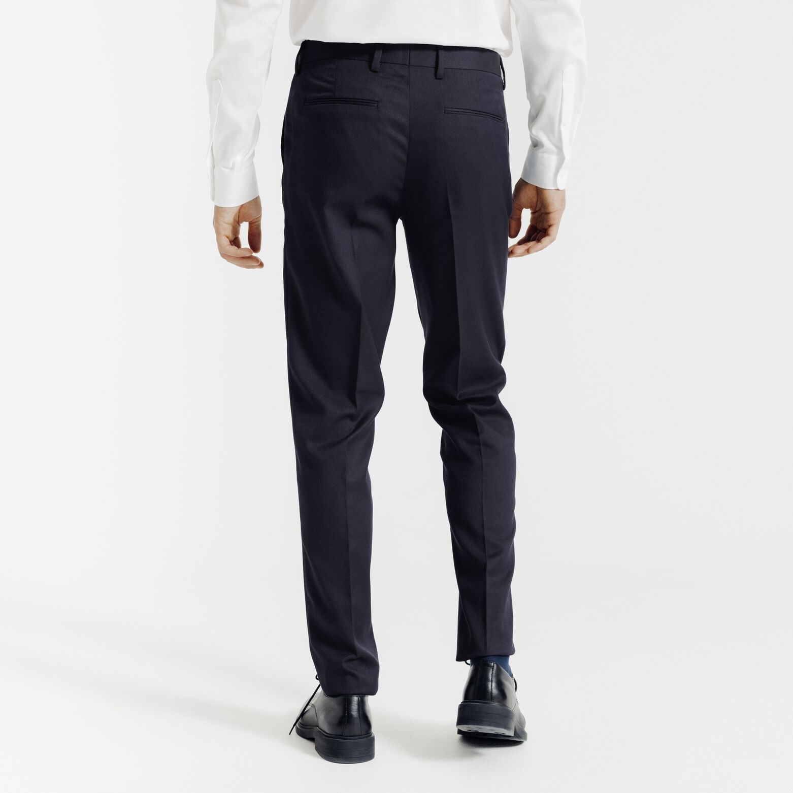 Slim effen kostuumbroek