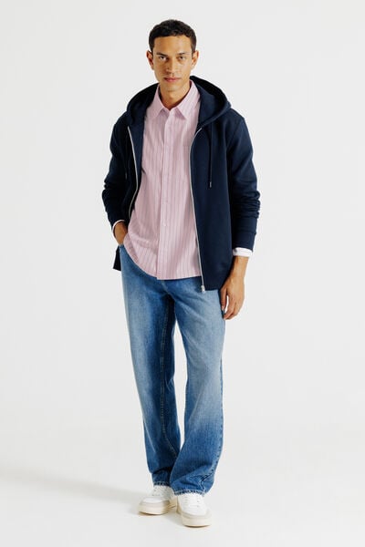 Chemise boxy en coton ray&eacute;e