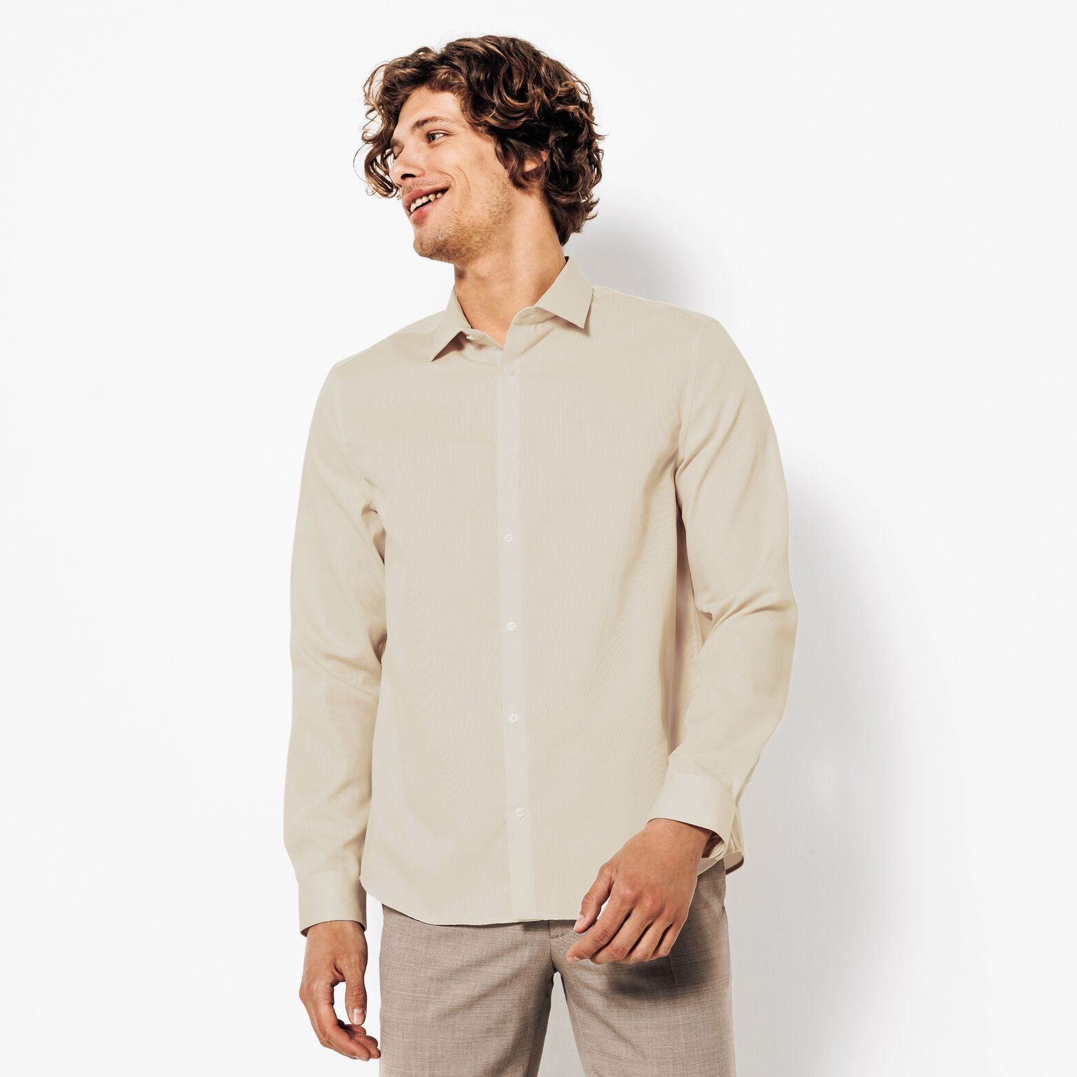 Chemise sans repassage en coton