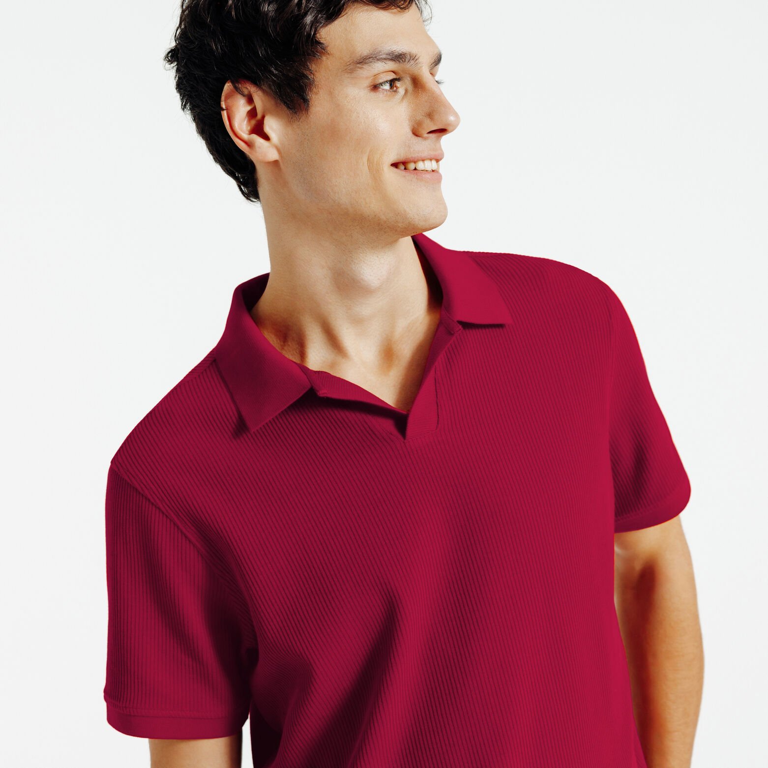 Polo manches courtes textur&eacute; col resort
