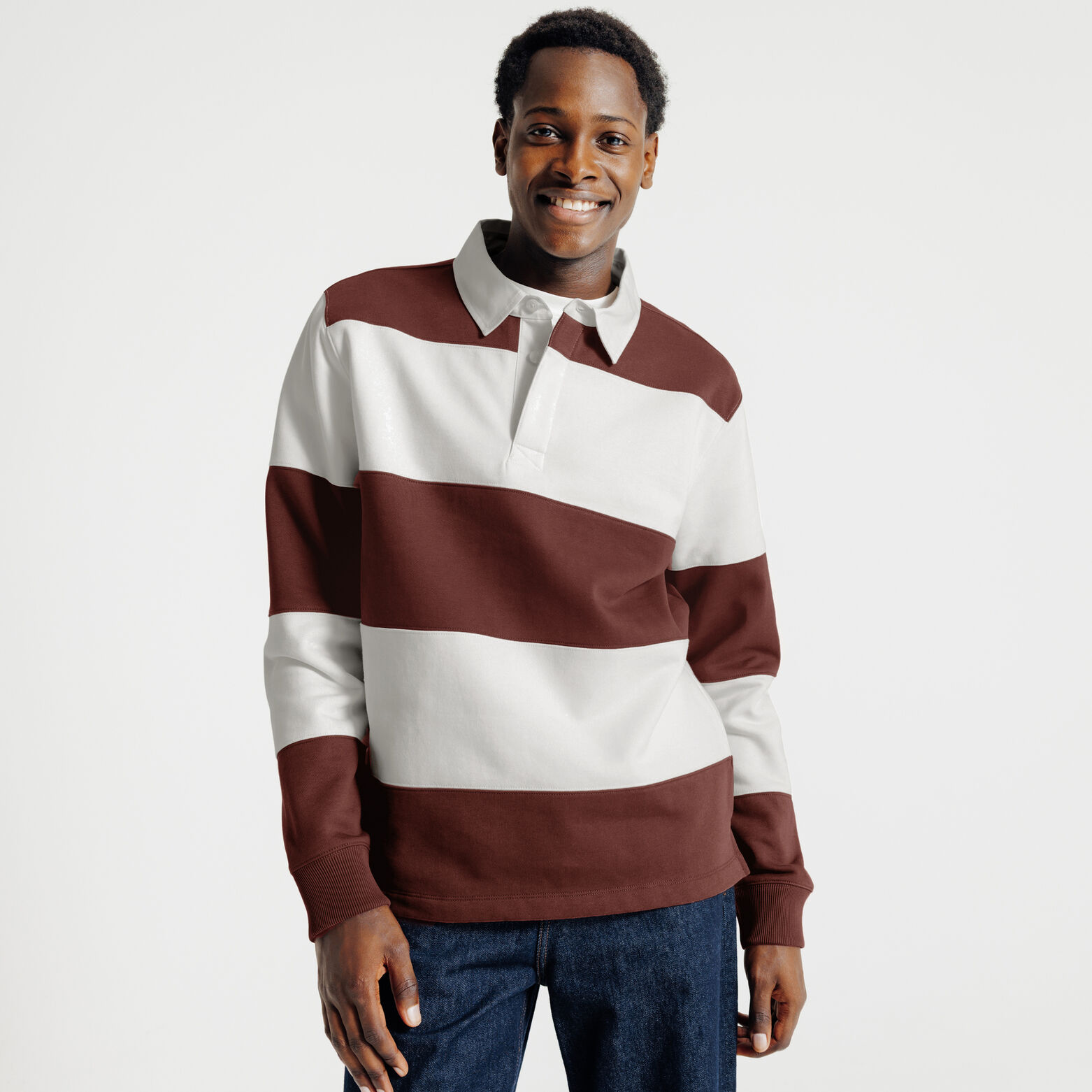 Sweat col polo ray&eacute;