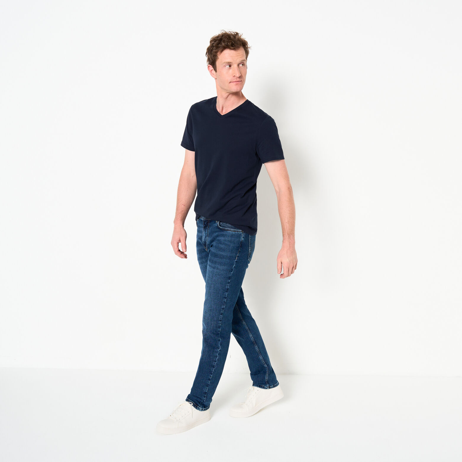 Tee shirt col V en coton