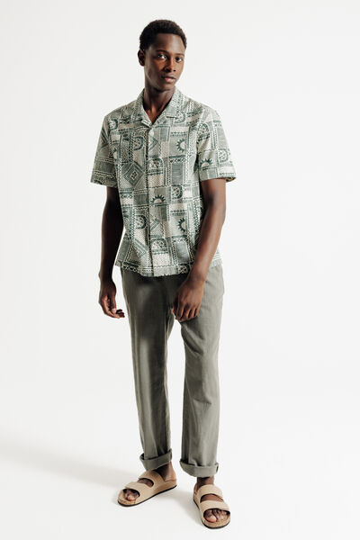 Chemisette en coton imprim&eacute;e