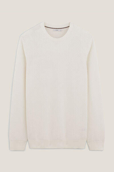 Gem&ecirc;leerde fantasie trui met ronde hals