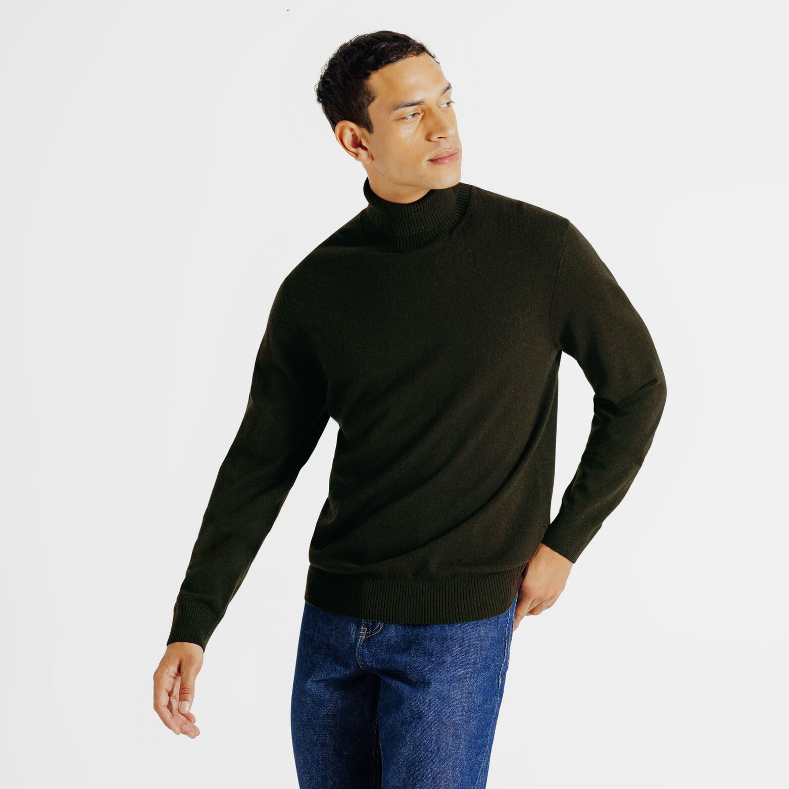 Pull col roul&eacute; m&eacute;rinos cachemire