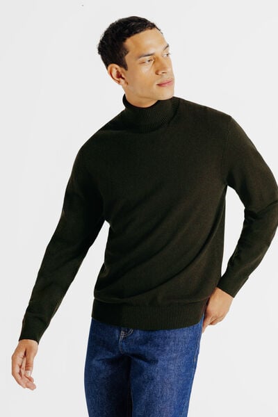 Pull col roul&eacute; m&eacute;rinos cachemire