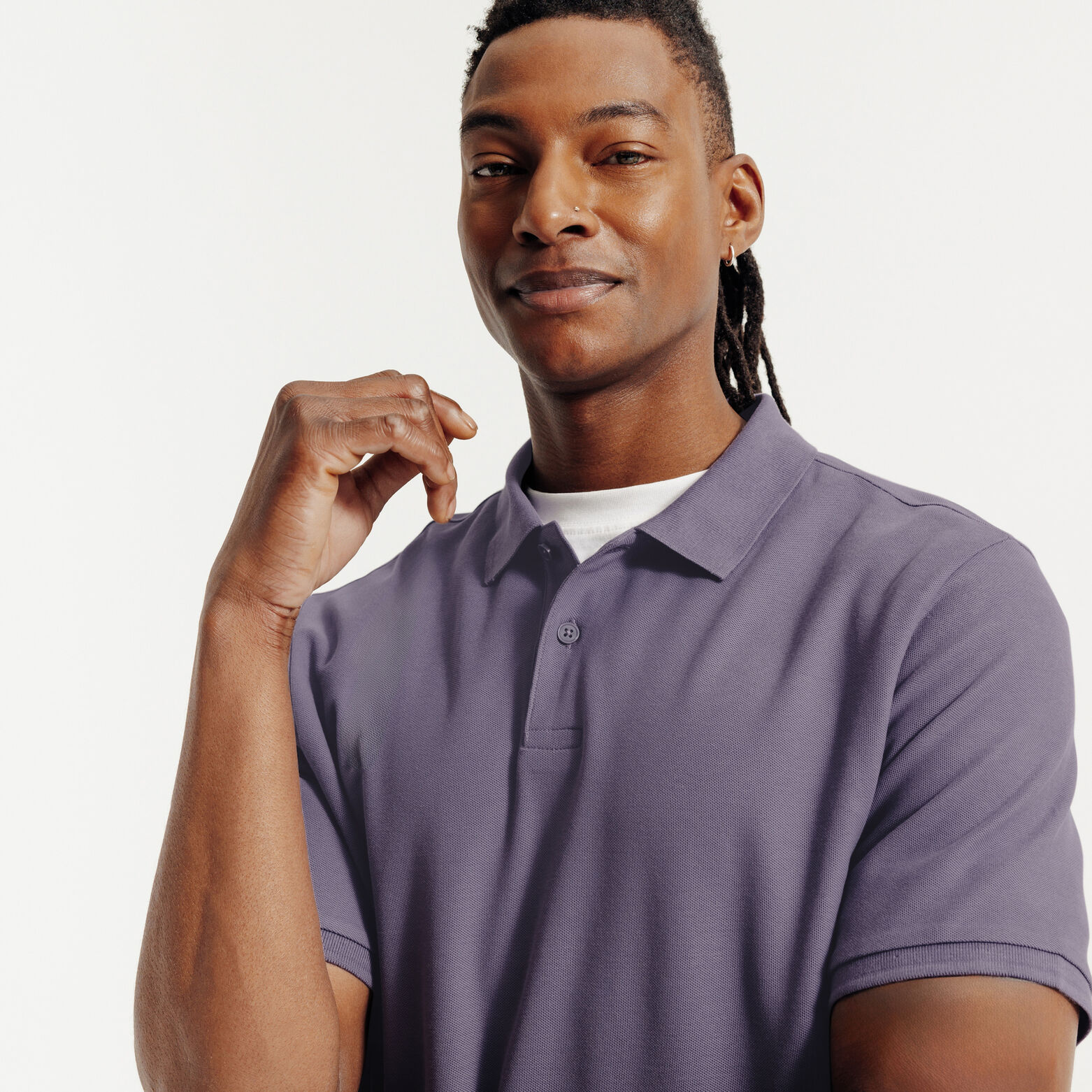 Polo manches courtes piqu&eacute; uni