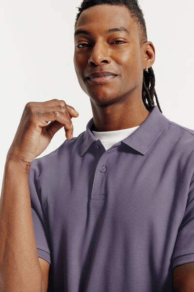 Polo manches courtes piqu&eacute; uni