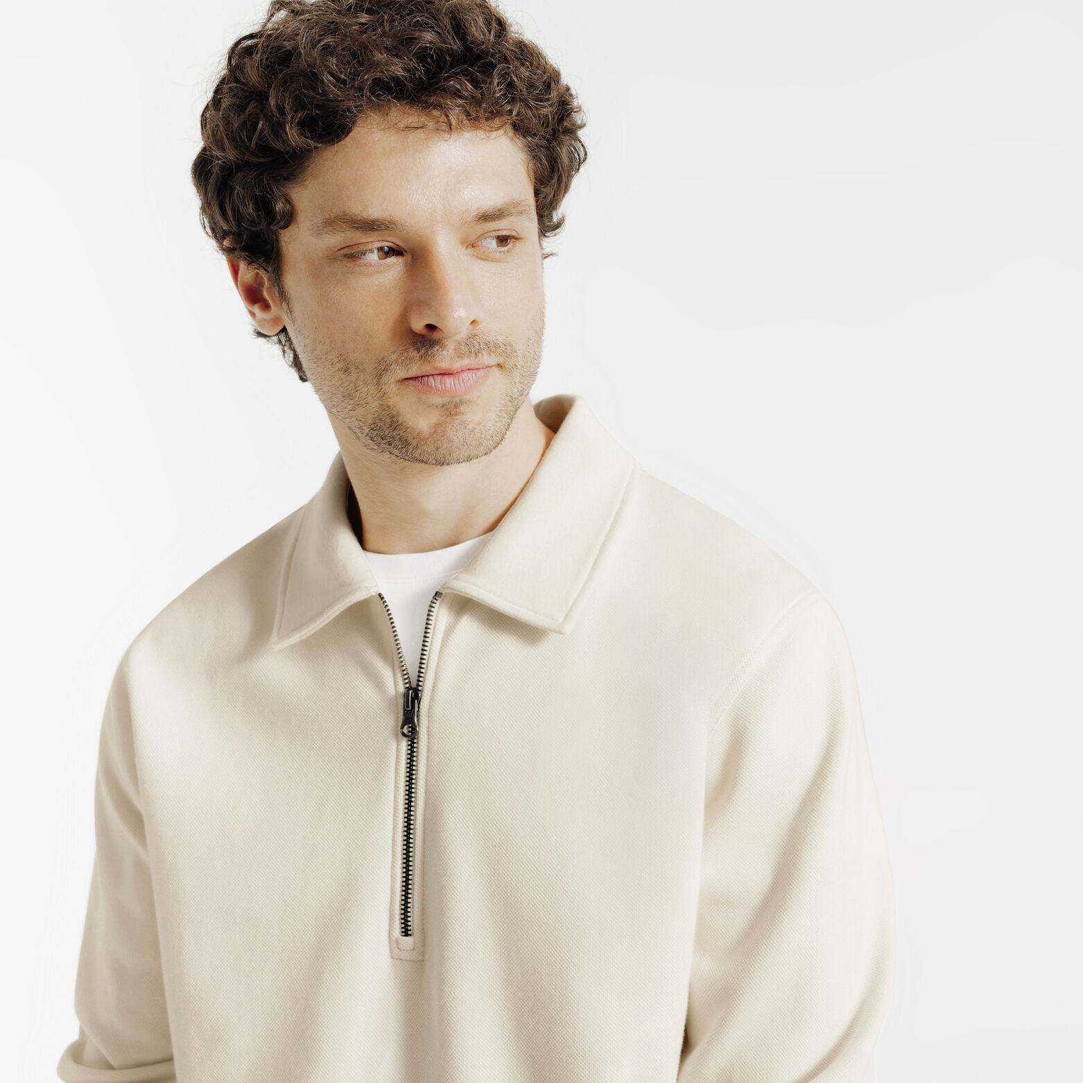 Sweat col polo zipp&eacute;