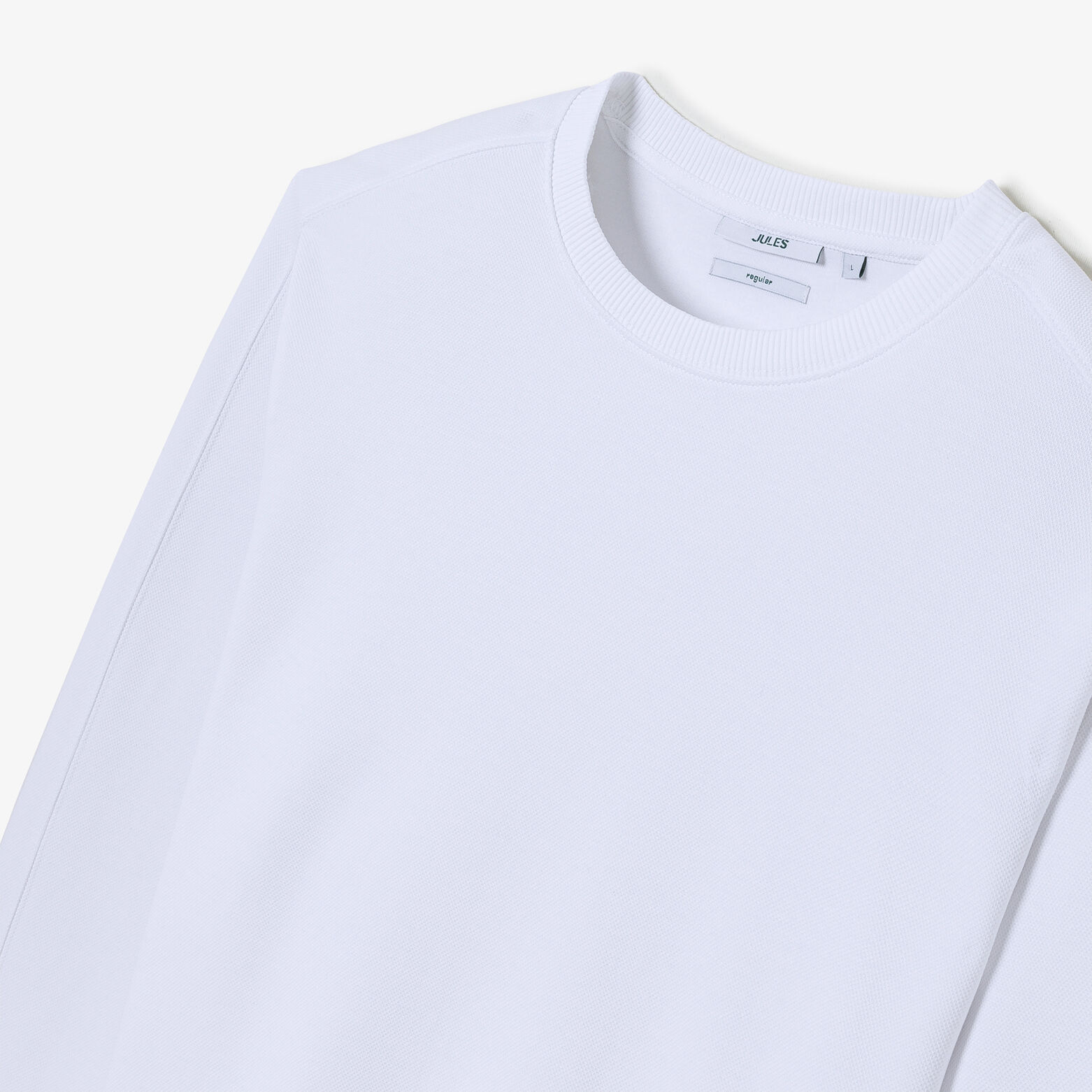 Sweater ronde hals in textuurstof