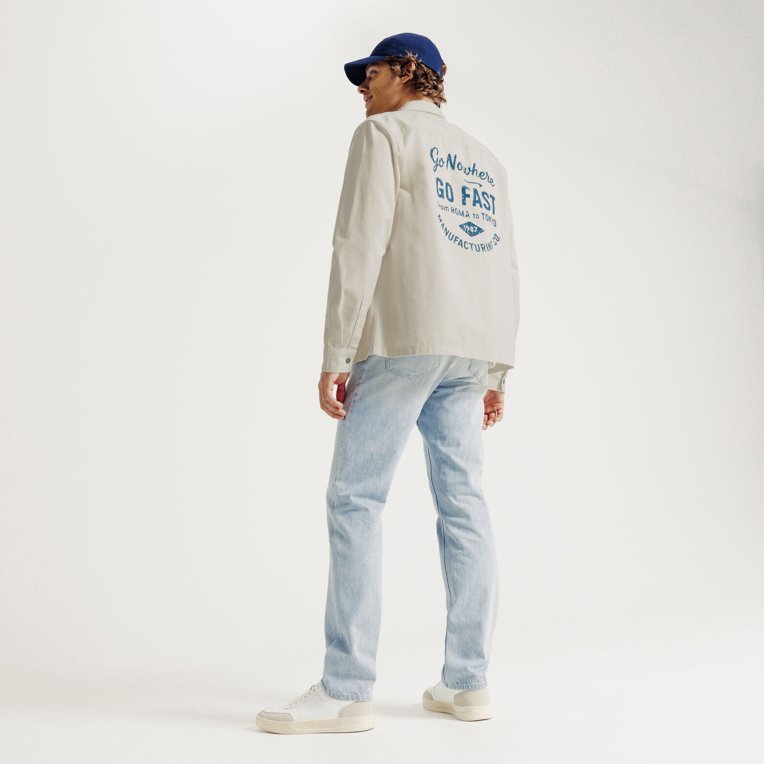 Overhemd in katoen met print