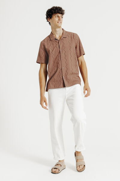 Chemisette en coton brod&eacute;e