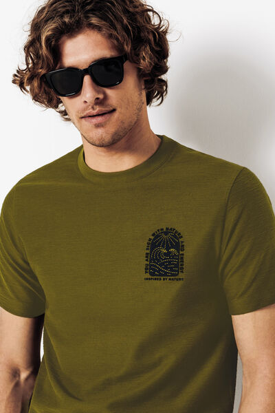 Geborduurd t-shirt in reli&euml;fstof