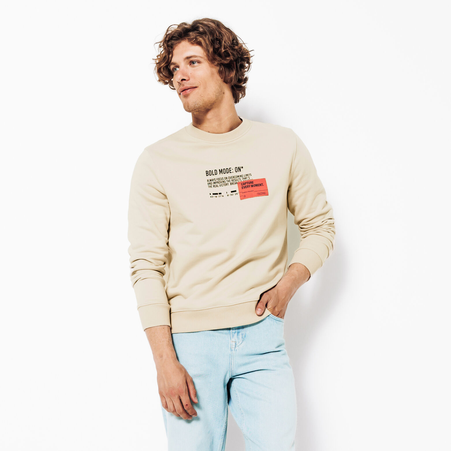 Sweater met ronde hals en print