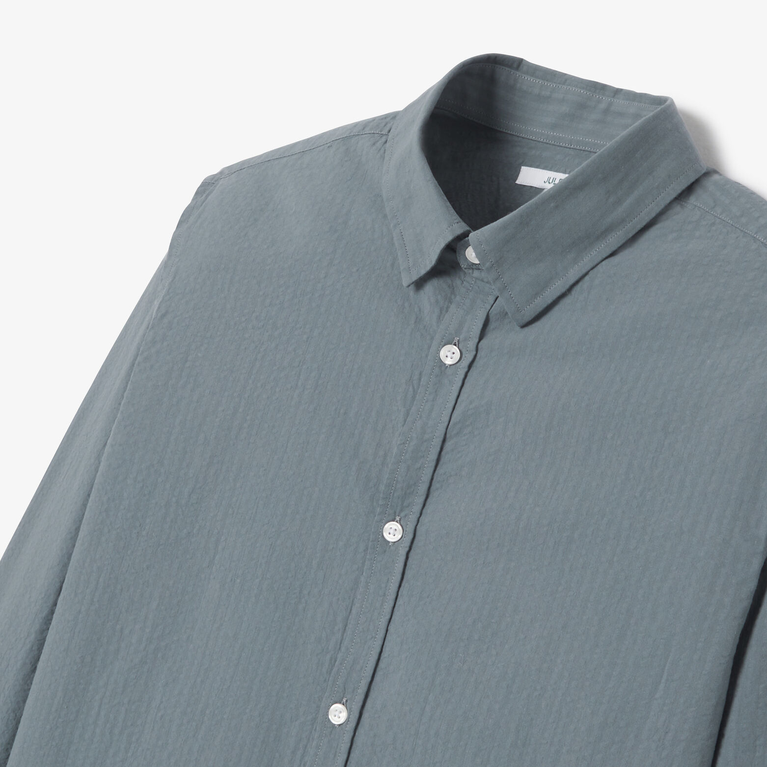 Chemise en coton seersucker unie