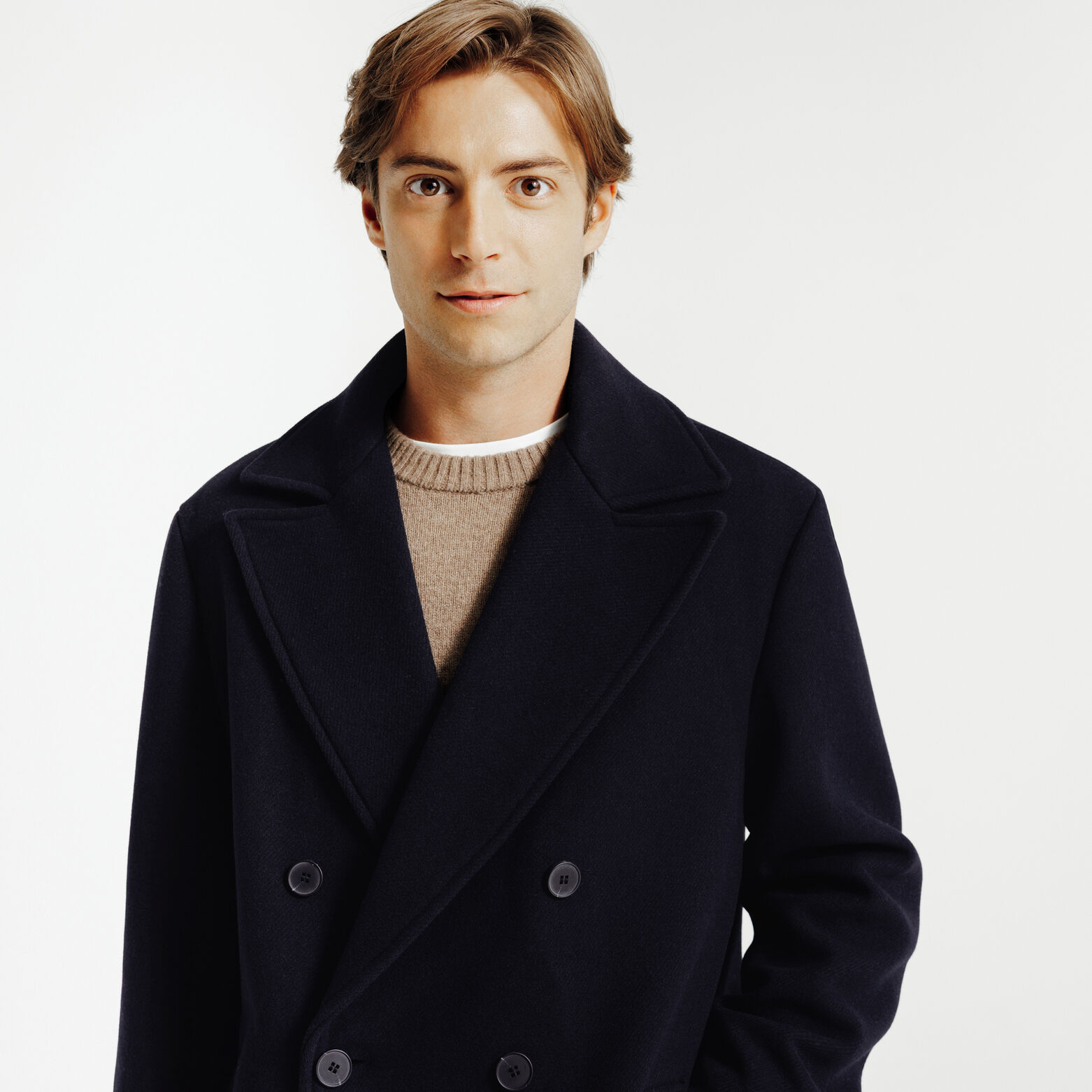 Manteau long hiver crois&eacute;