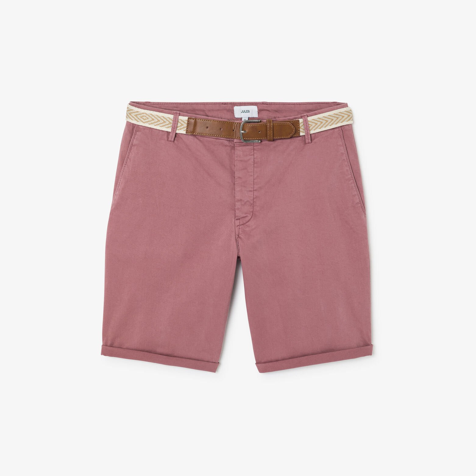 Bermuda chino uni avec ceinture