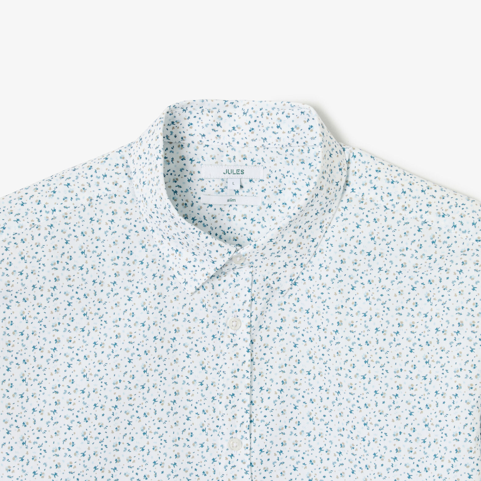 Chemise en coton imprim&eacute; floral slim