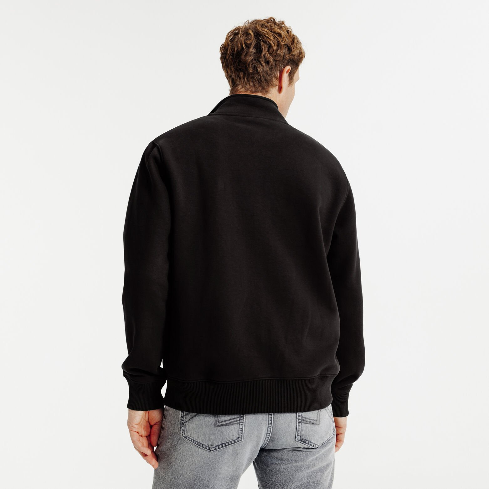 Sweat veste zipp&eacute;e col montant uni heavy weight