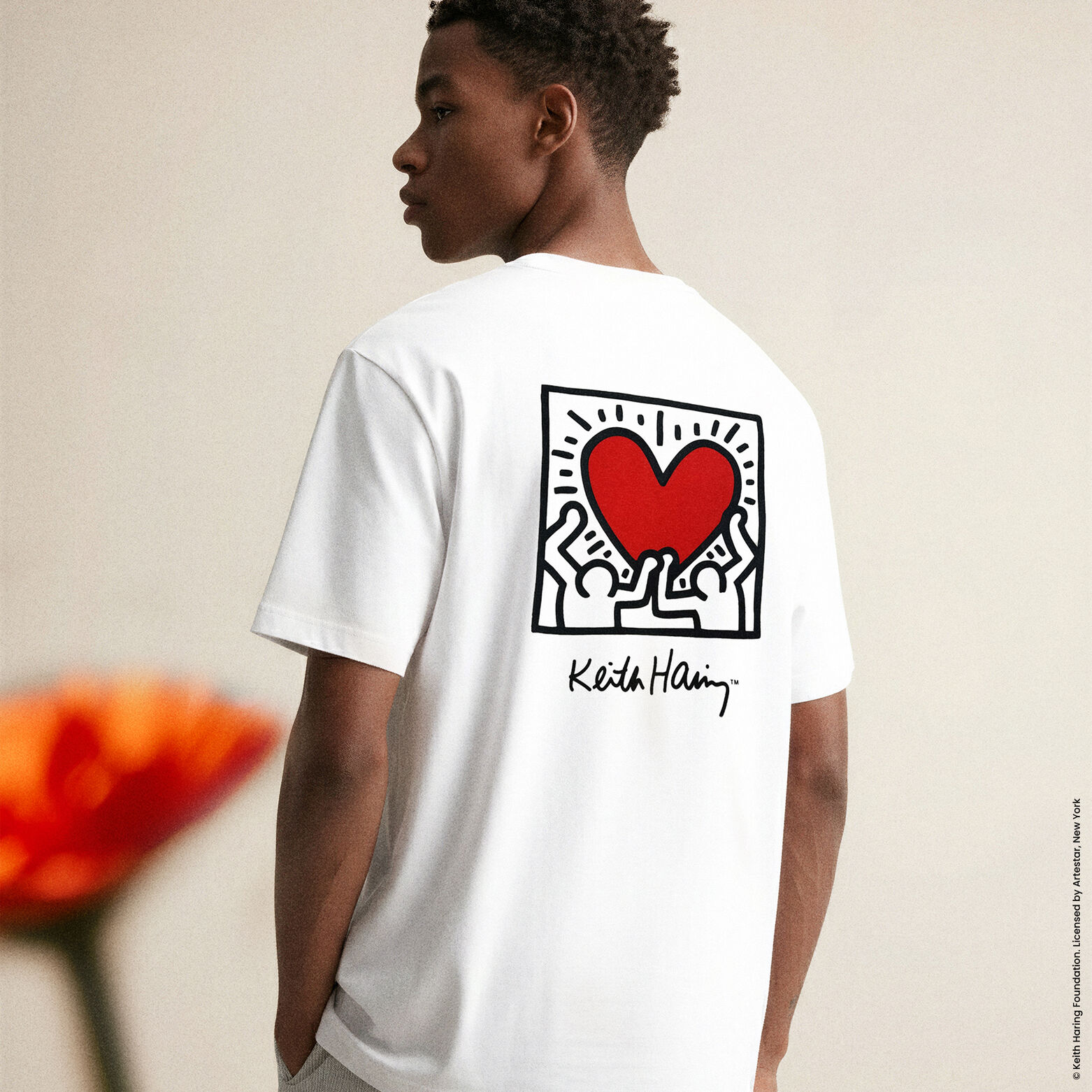 Tee shirt imprim&eacute; devant dos licence Keith Haring