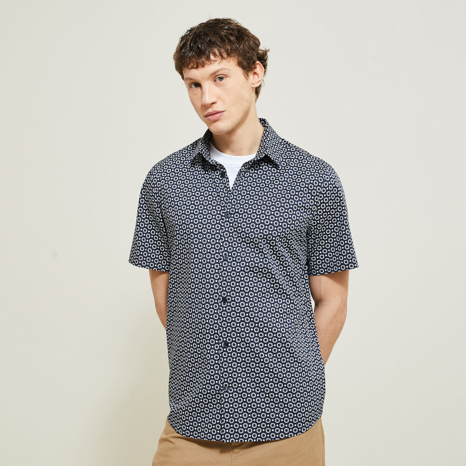 Chemisette en coton avec  imprim&eacute;