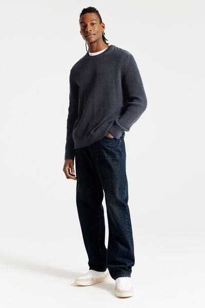 Pull col rond patch &eacute;paules