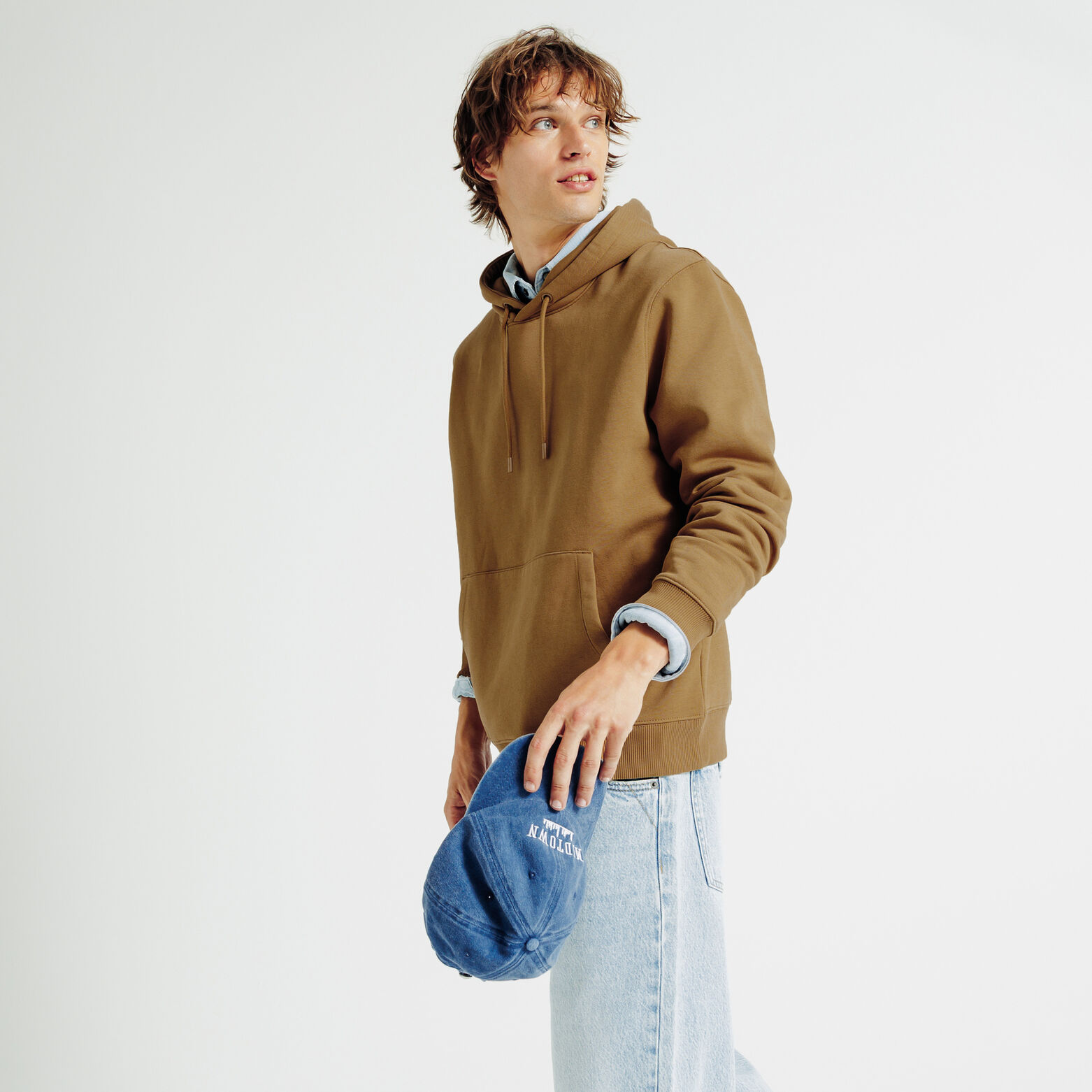 Effen sweater met kap