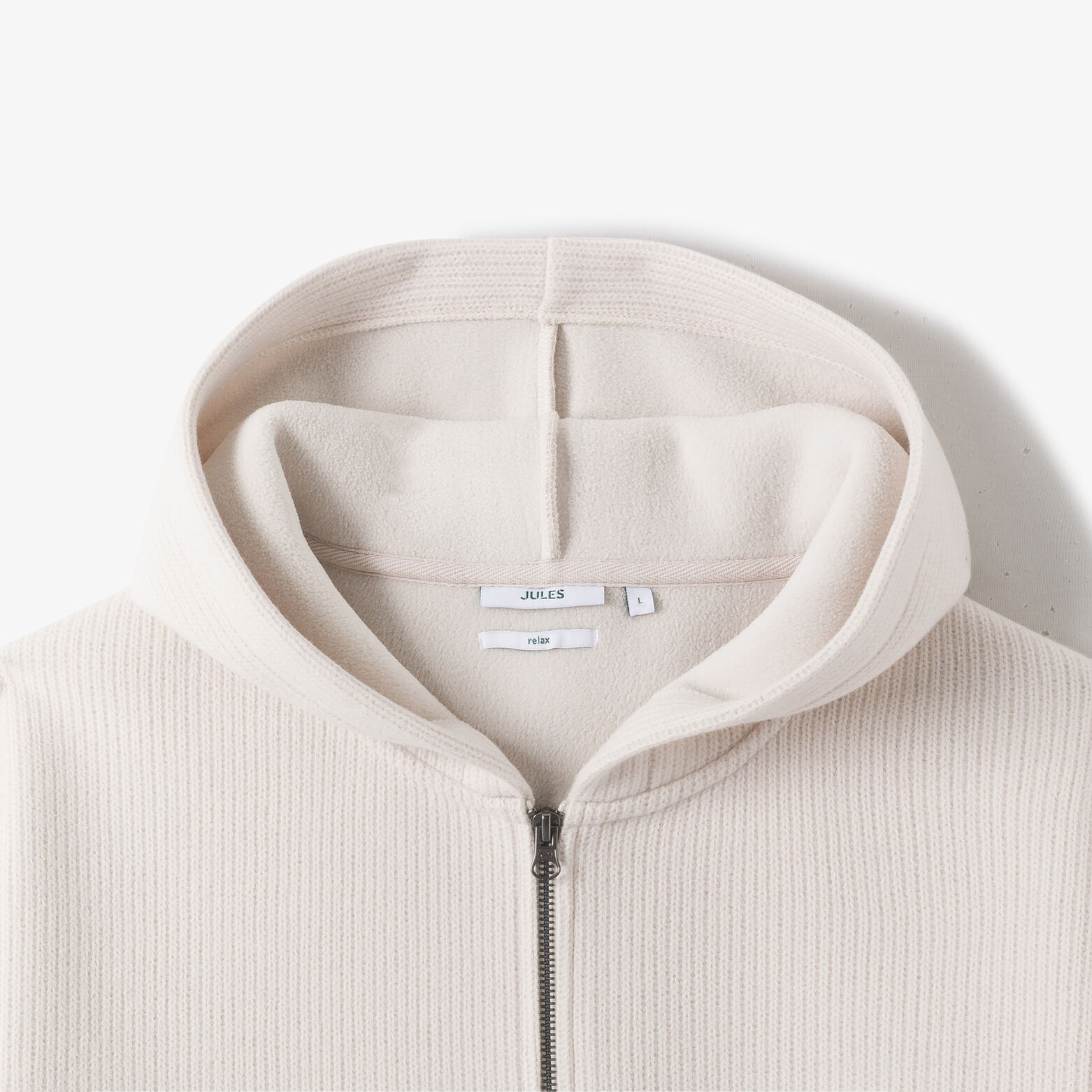 Sweater met kap en dubbele rits