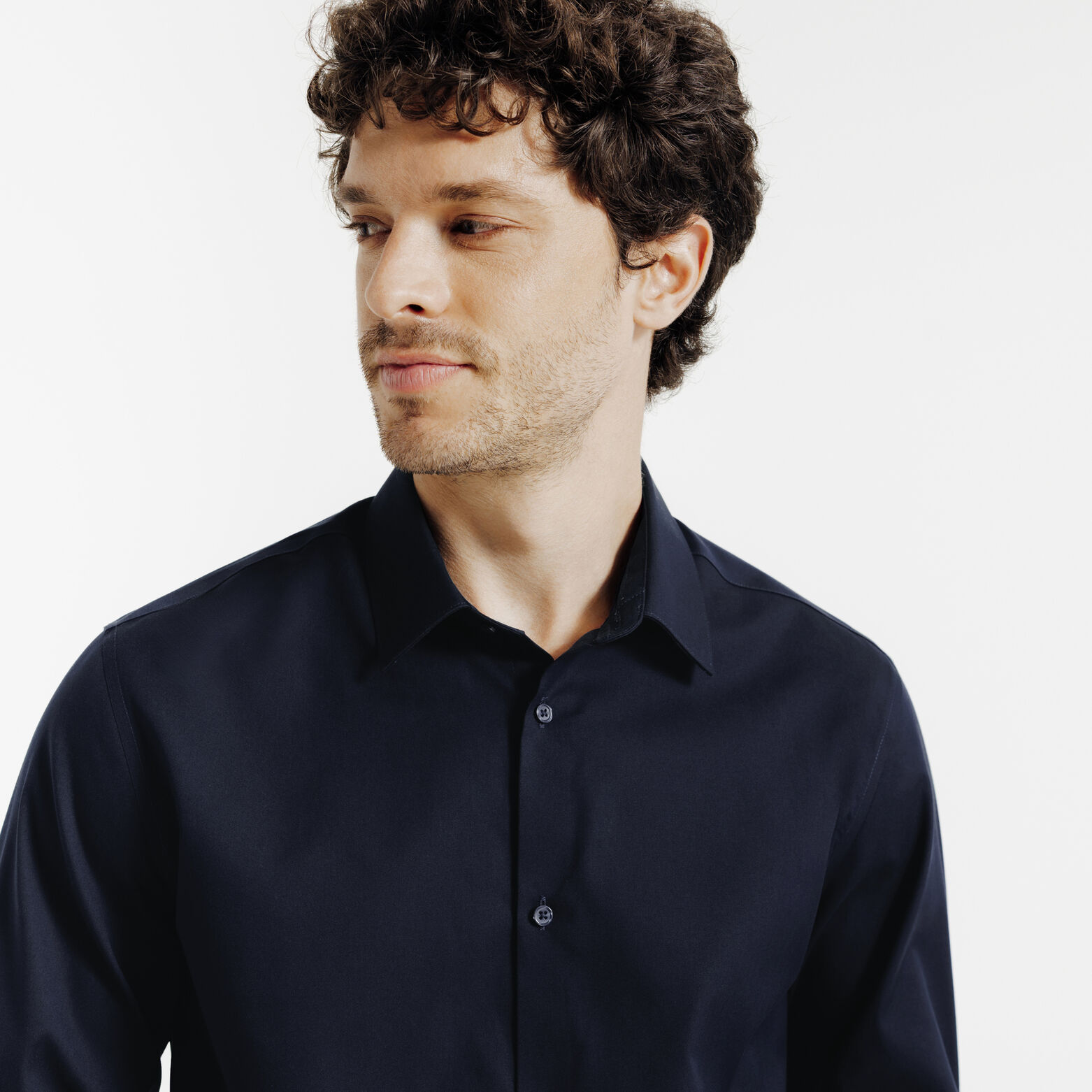 Strijkvrij regular fit hemd in katoen