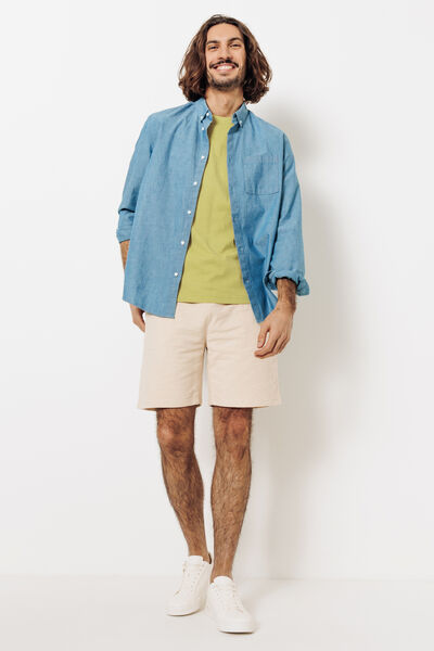 Tee shirt mati&egrave;re flamm&eacute;e broderie poitrine