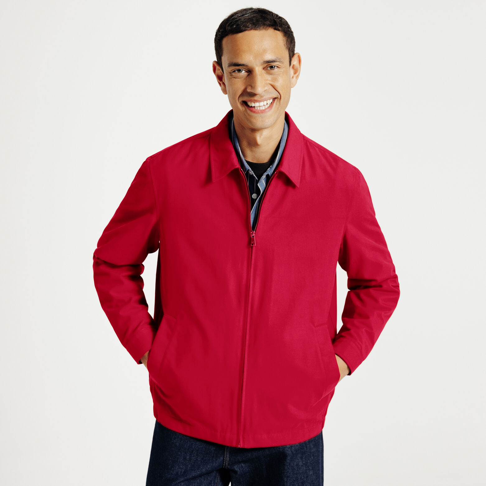 Blouson col chemise zipp&eacute;