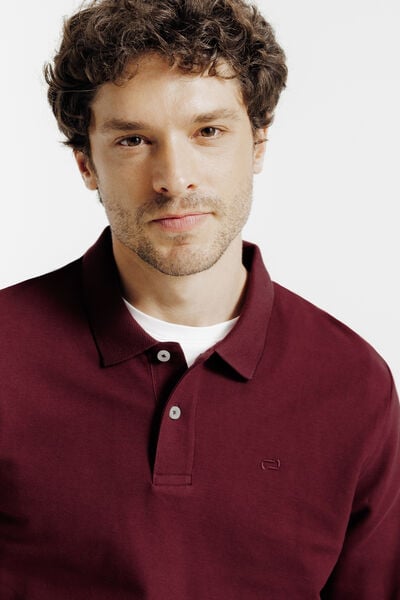 Polo manches longues piqu&eacute; uni