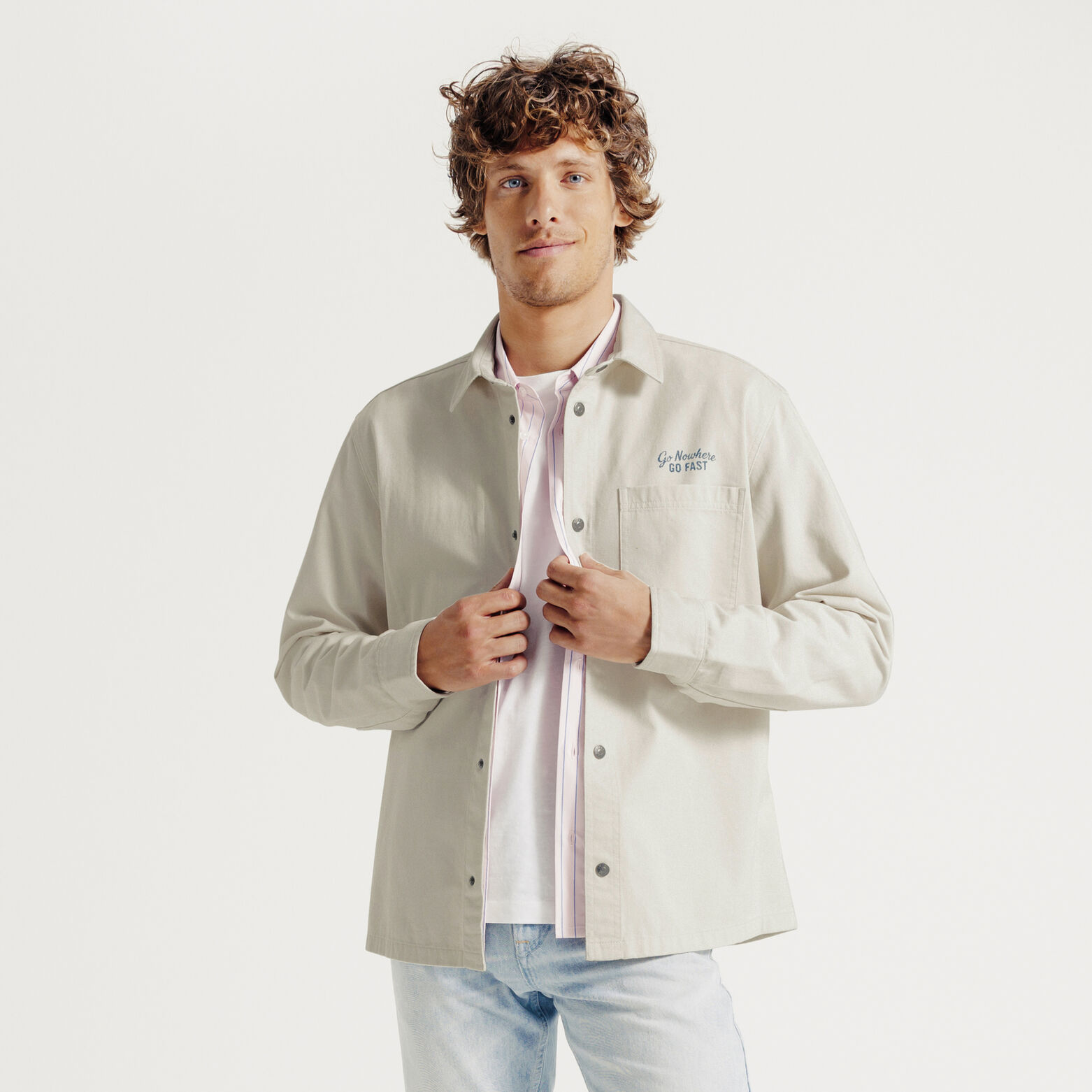 Overhemd in katoen met print