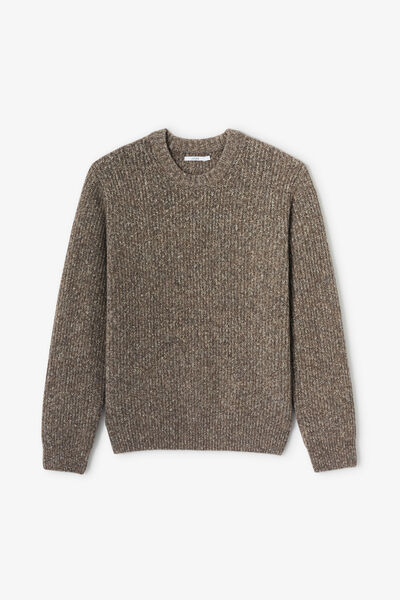 Pull col rond tweed
