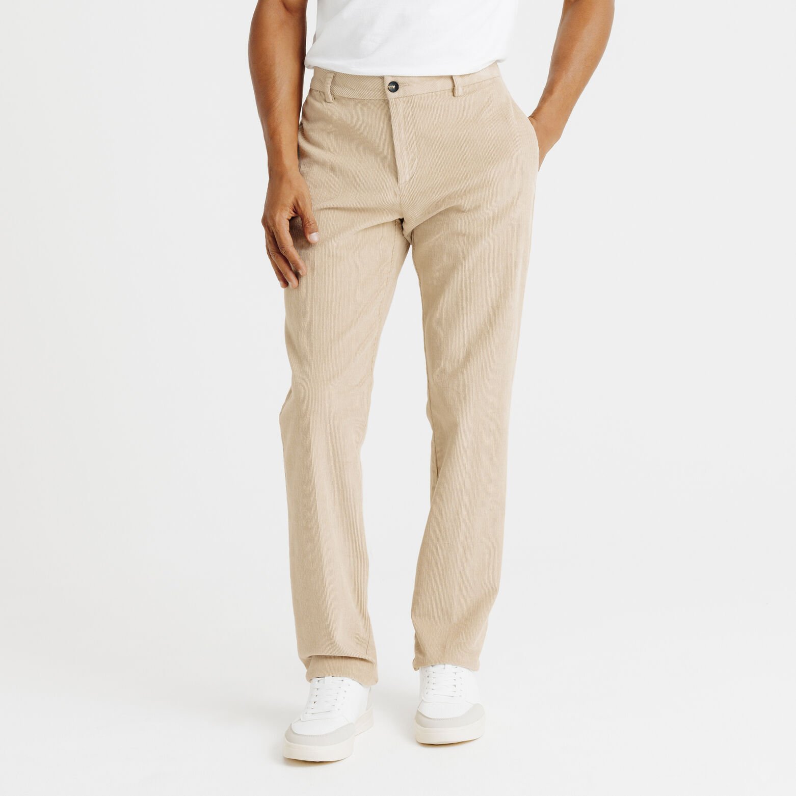 Pantalon chino straight velours