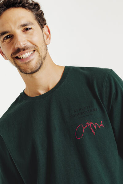 Tee shirt en coton broderie poitrine