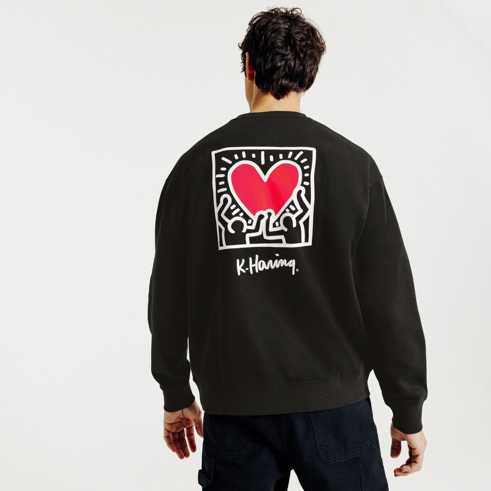 Sweat col rond imprim&eacute; licence Keith Haring