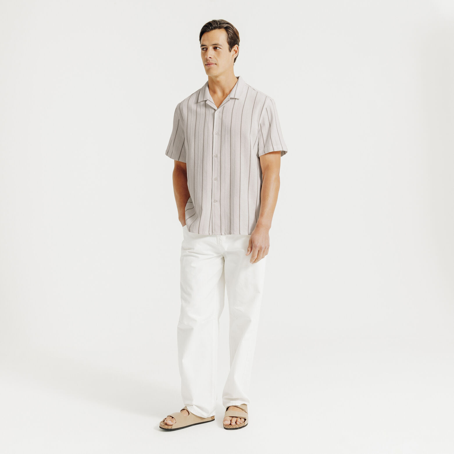 Chemisette en coton ray&eacute;e