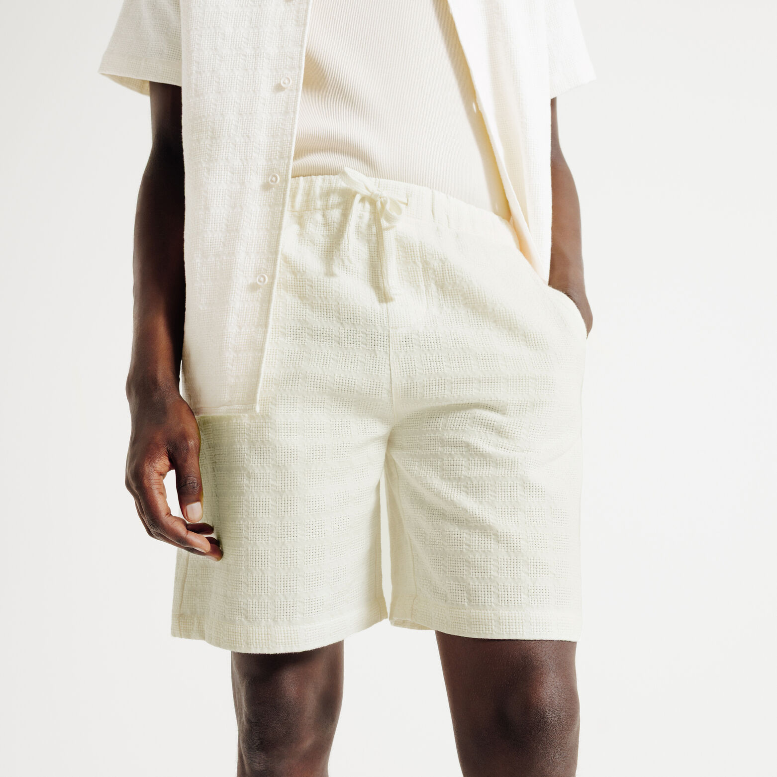 Bermuda taille &eacute;lastiqu&eacute;e uni