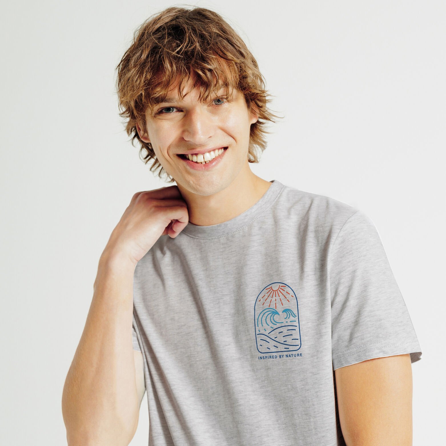 T-shirt ronde hals met print op de borst