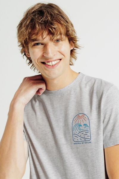 Tee shirt imprim&eacute; poitrine col rond