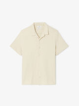 Chemisette en maille boucl&eacute;e col requin