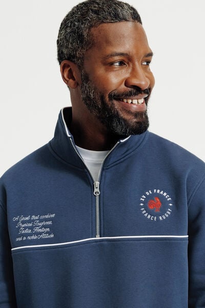 Sweat col montant zipp&eacute; licence France Rugby