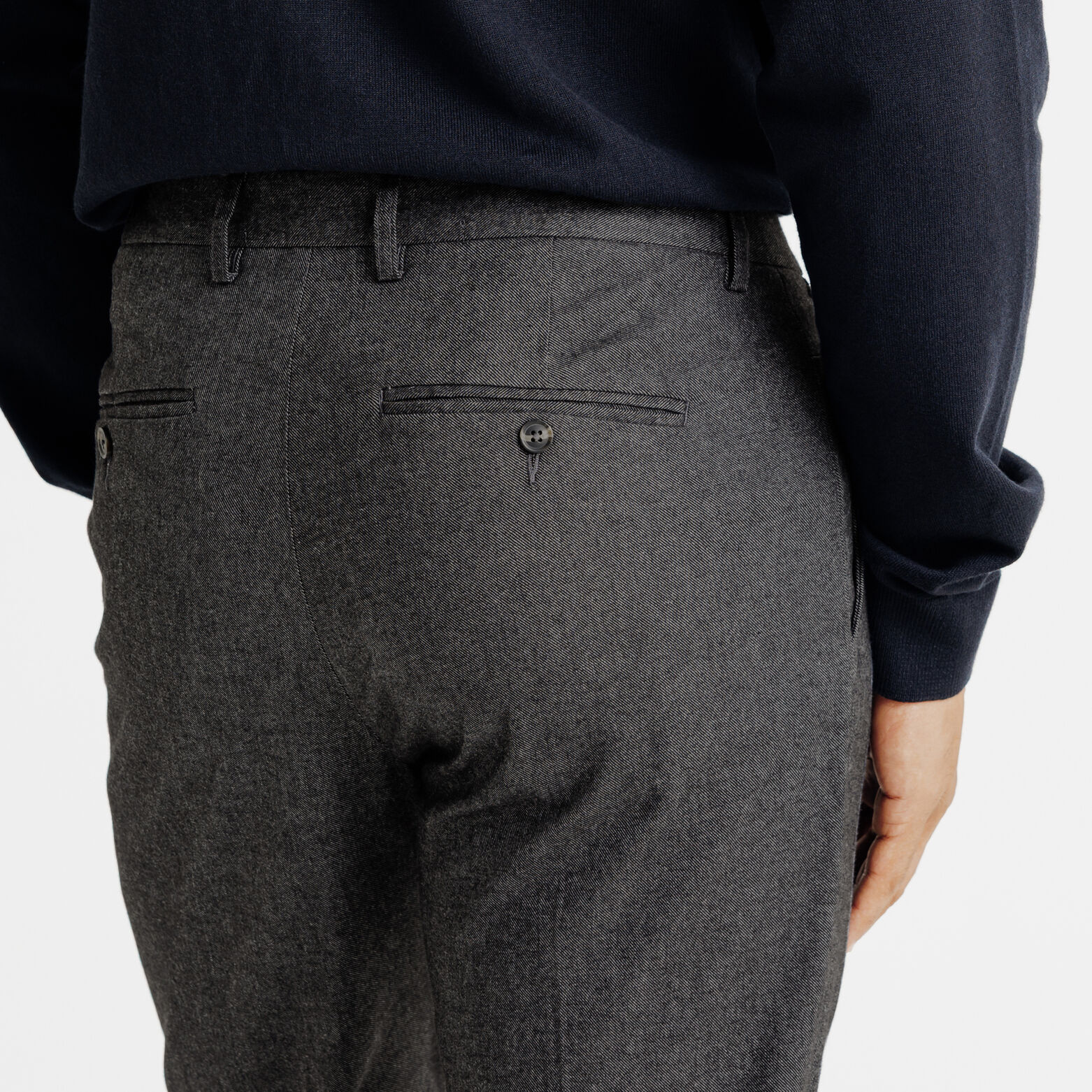 Pantalon chino straight effet flanelle